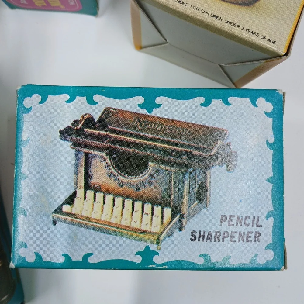 Die-Cast Mini Pencil Sharpeners LOT Set of 6‎ Vintage Made In Hong Kong